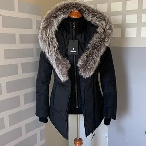 Mackage Silver Fox Fur Down Coat. New with tags.